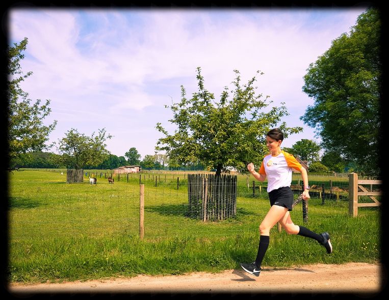 Roxanne in actie tijdens één van haar vele looptochten.